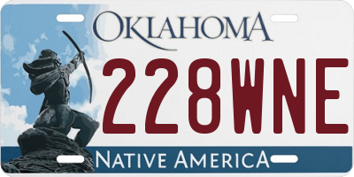 OK license plate 228WNE
