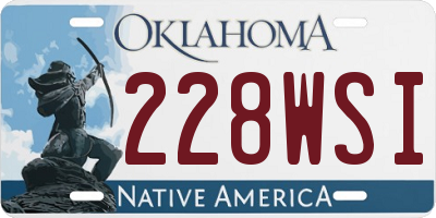 OK license plate 228WSI