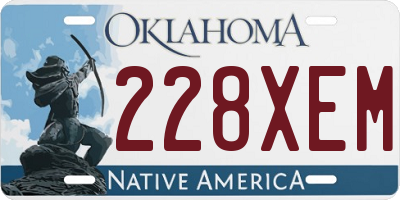 OK license plate 228XEM
