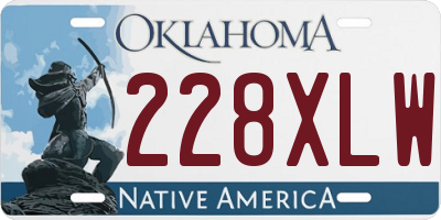 OK license plate 228XLW