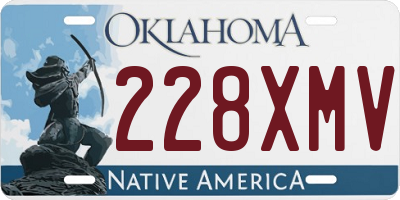 OK license plate 228XMV