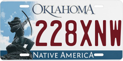OK license plate 228XNW