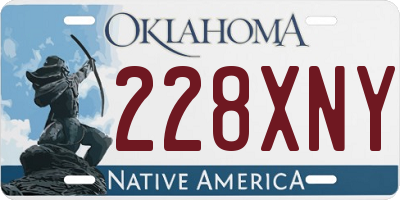 OK license plate 228XNY