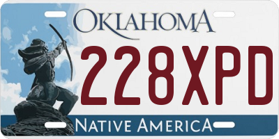 OK license plate 228XPD