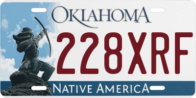 OK license plate 228XRF