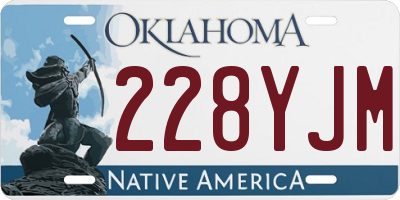 OK license plate 228YJM