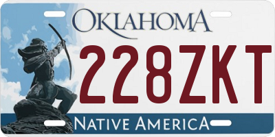 OK license plate 228ZKT