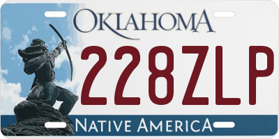 OK license plate 228ZLP