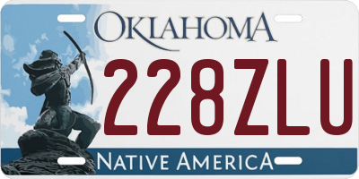 OK license plate 228ZLU