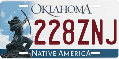 OK license plate 228ZNJ