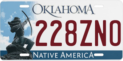 OK license plate 228ZNO