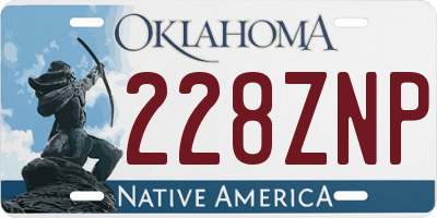OK license plate 228ZNP