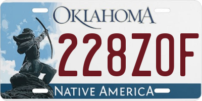OK license plate 228ZOF