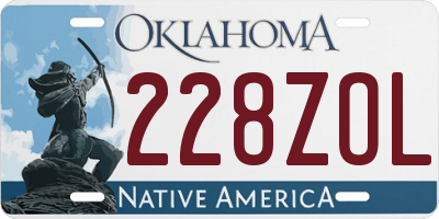 OK license plate 228ZOL
