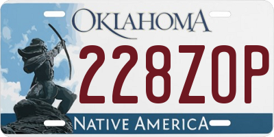 OK license plate 228ZOP