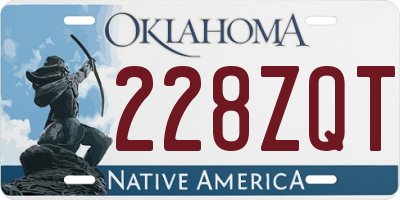 OK license plate 228ZQT