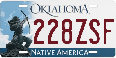 OK license plate 228ZSF