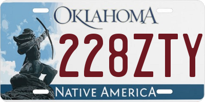 OK license plate 228ZTY