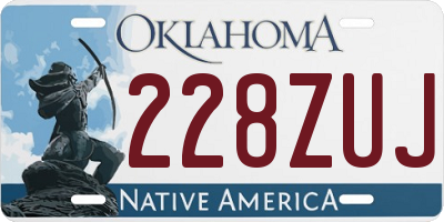 OK license plate 228ZUJ