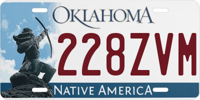 OK license plate 228ZVM