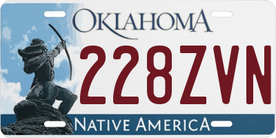 OK license plate 228ZVN