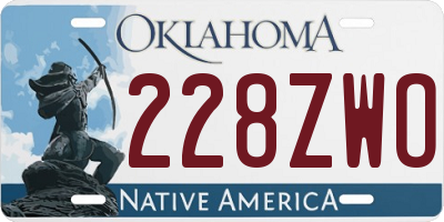 OK license plate 228ZWO