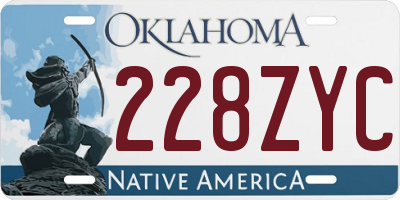 OK license plate 228ZYC