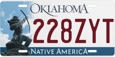 OK license plate 228ZYT