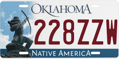 OK license plate 228ZZW