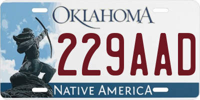 OK license plate 229AAD