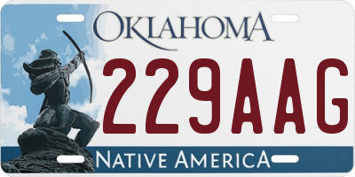 OK license plate 229AAG