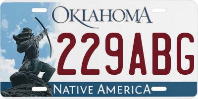 OK license plate 229ABG