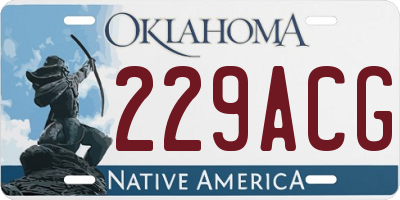 OK license plate 229ACG