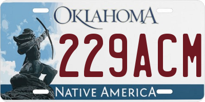 OK license plate 229ACM