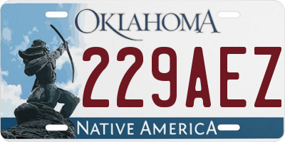 OK license plate 229AEZ