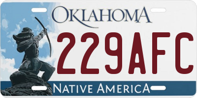 OK license plate 229AFC