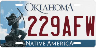 OK license plate 229AFW