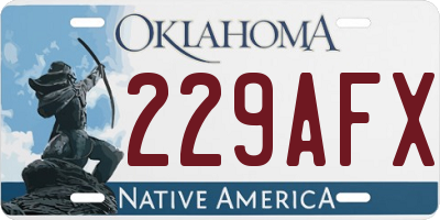 OK license plate 229AFX