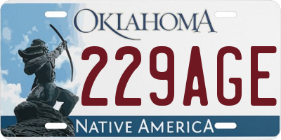 OK license plate 229AGE