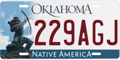 OK license plate 229AGJ