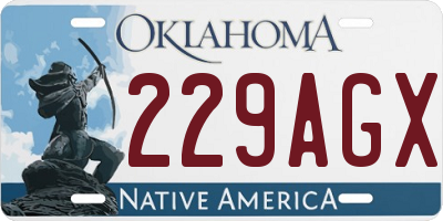 OK license plate 229AGX
