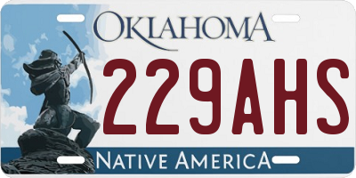 OK license plate 229AHS