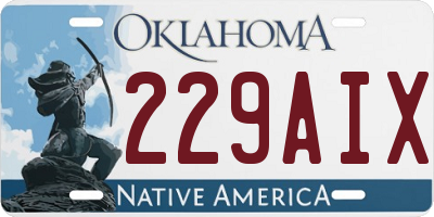 OK license plate 229AIX