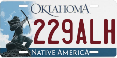 OK license plate 229ALH