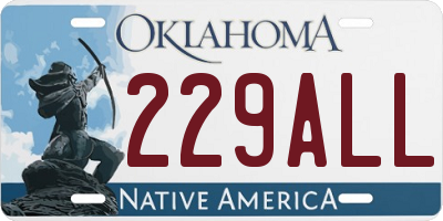 OK license plate 229ALL