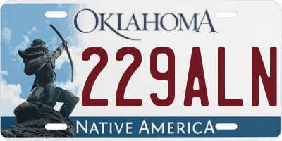 OK license plate 229ALN