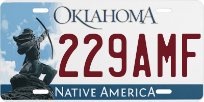 OK license plate 229AMF