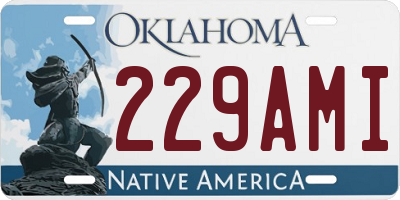 OK license plate 229AMI