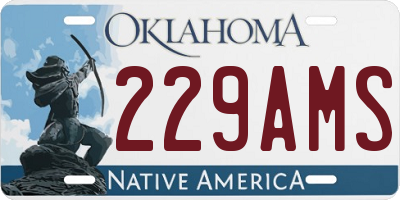 OK license plate 229AMS