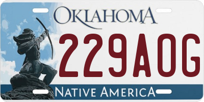 OK license plate 229AOG
